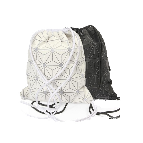 Геометрические Lingge Drawstring спортивная сумка водонепроницаемый спортивный Универсальный подростковый Школьный Рюкзак PU геометрический рюкзак