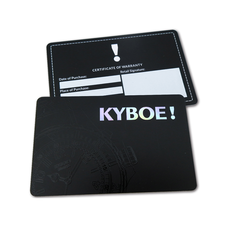 Таможня офсетная печать гарантия ПВХ карта для часов/продукта