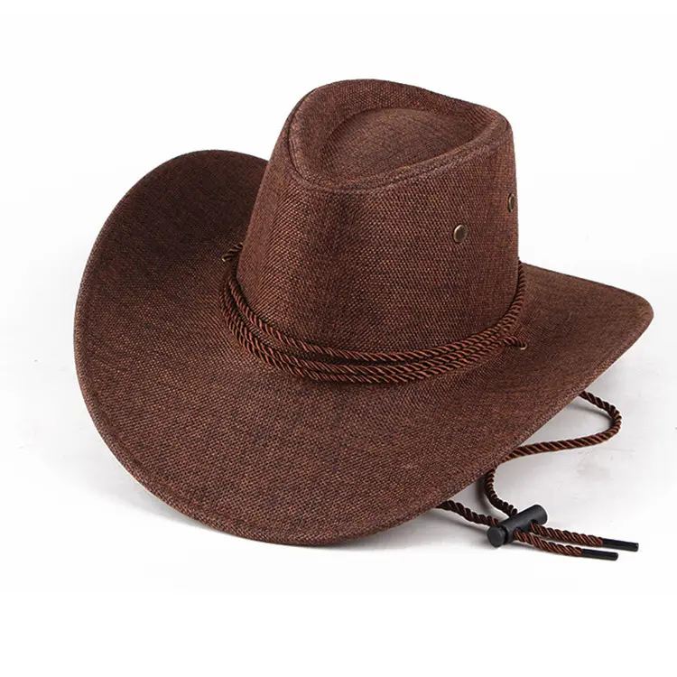 Outdoor Travel Sun Protection Fibre Wide Brim Men's Cowboy Hat
