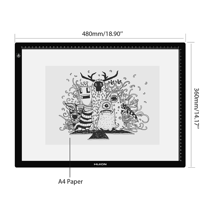Huion ультра-тонкий OEM размер LA3 питаемые через USB порт светодиодный Отслеживание доска для рисования свет панели СВЕТОДИОДНЫЙ следов сенсорный экран