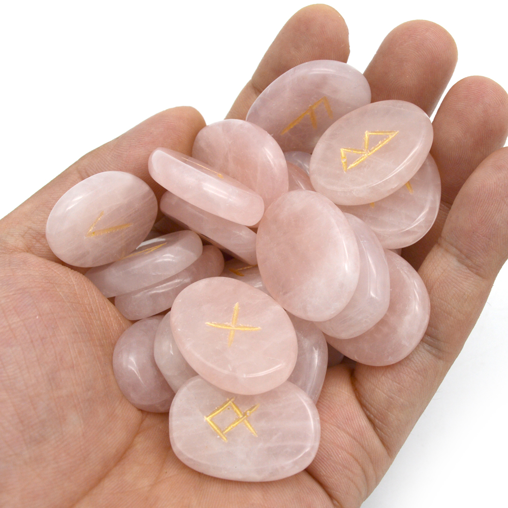 Розовый кварц Divination Stone Gemstone Rune Stones Crystal Rune Tumbled Stones