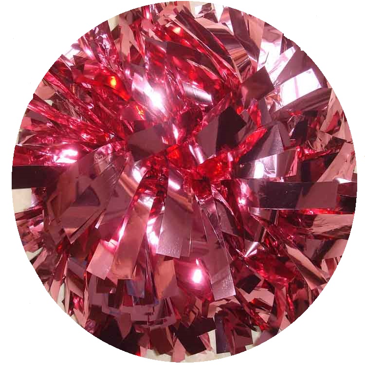 Бесплатная доставка 6 дюймов PET Черлидинг металлик розовый Pom Poms завод