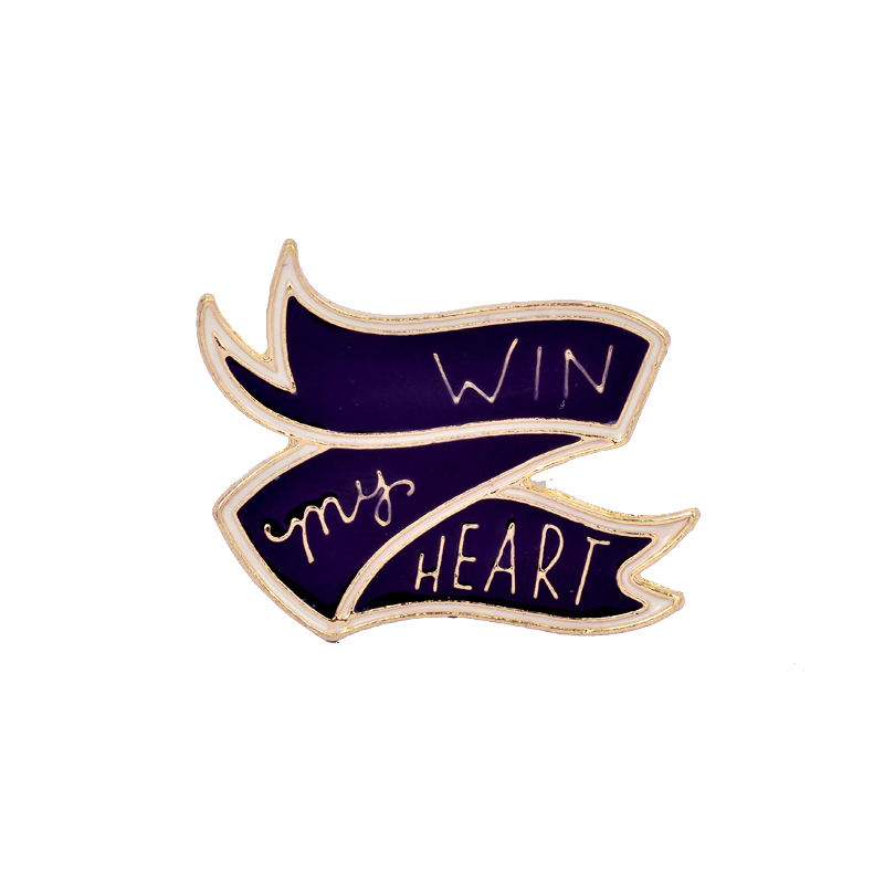 Выиграйте мое сердце знак эмали металла безопасности pin брошь