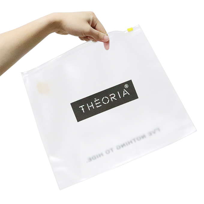 Biodegradable Custom Logo Frosted PVC Zipper Slider Packaging Plastic Bag For Clothing Cosmetic Travel Phone Zip lock Pouch