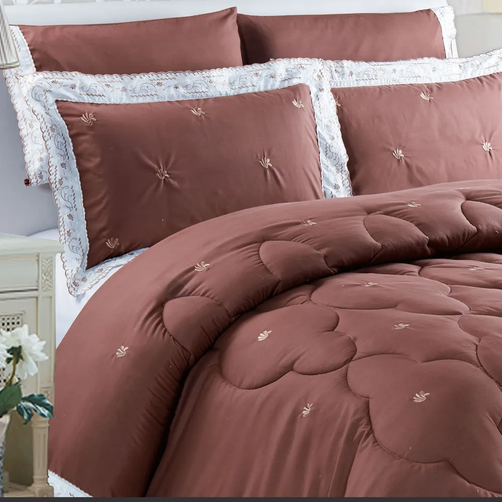 KOSMOS Bedding Polycotton Embroidery Lace King Comforter Set home sense bedding