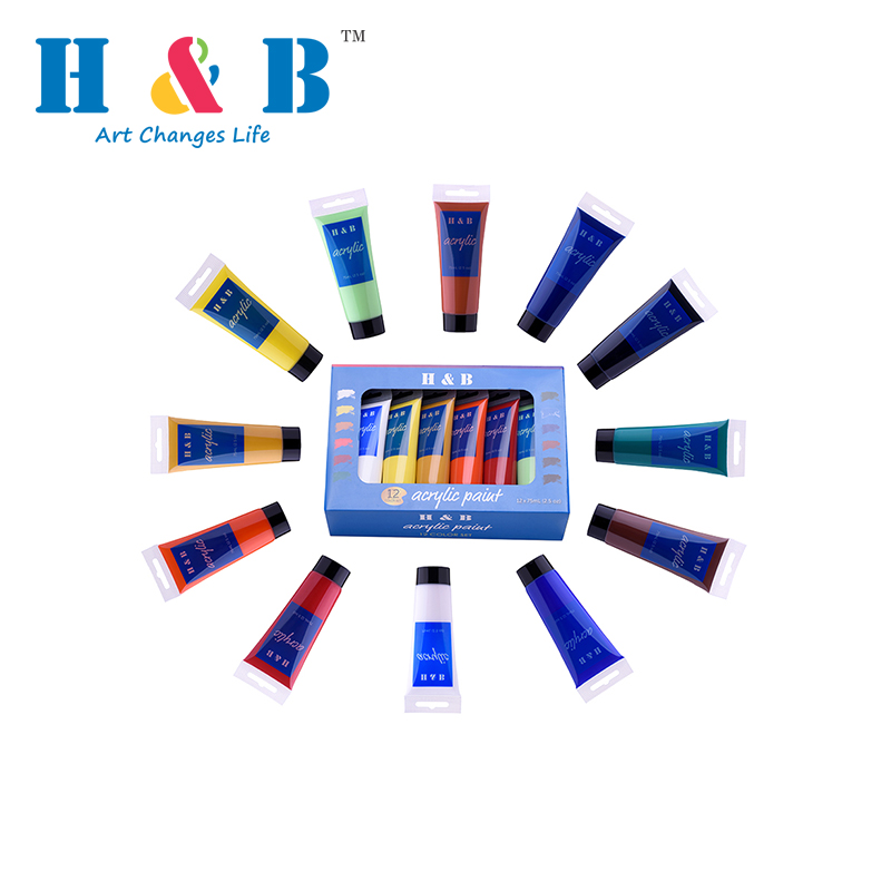 HB high quality colored plastic acrylic paint artists painting pigments