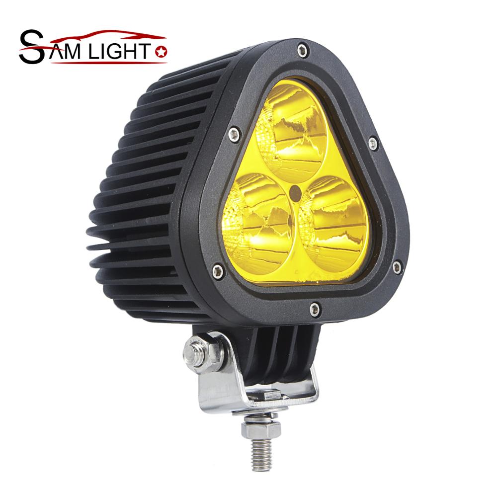 Новый 4-дюймовый желтый треугольная светодиодные прожекторы 12V 24V комбо пятно луча светодиодные фары дальнего света, водонепроницаемый IP68 Led Pod огни