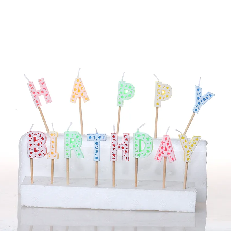 China Factory Colorful Dot Happy Birthday Letter Candles for Party Decoration