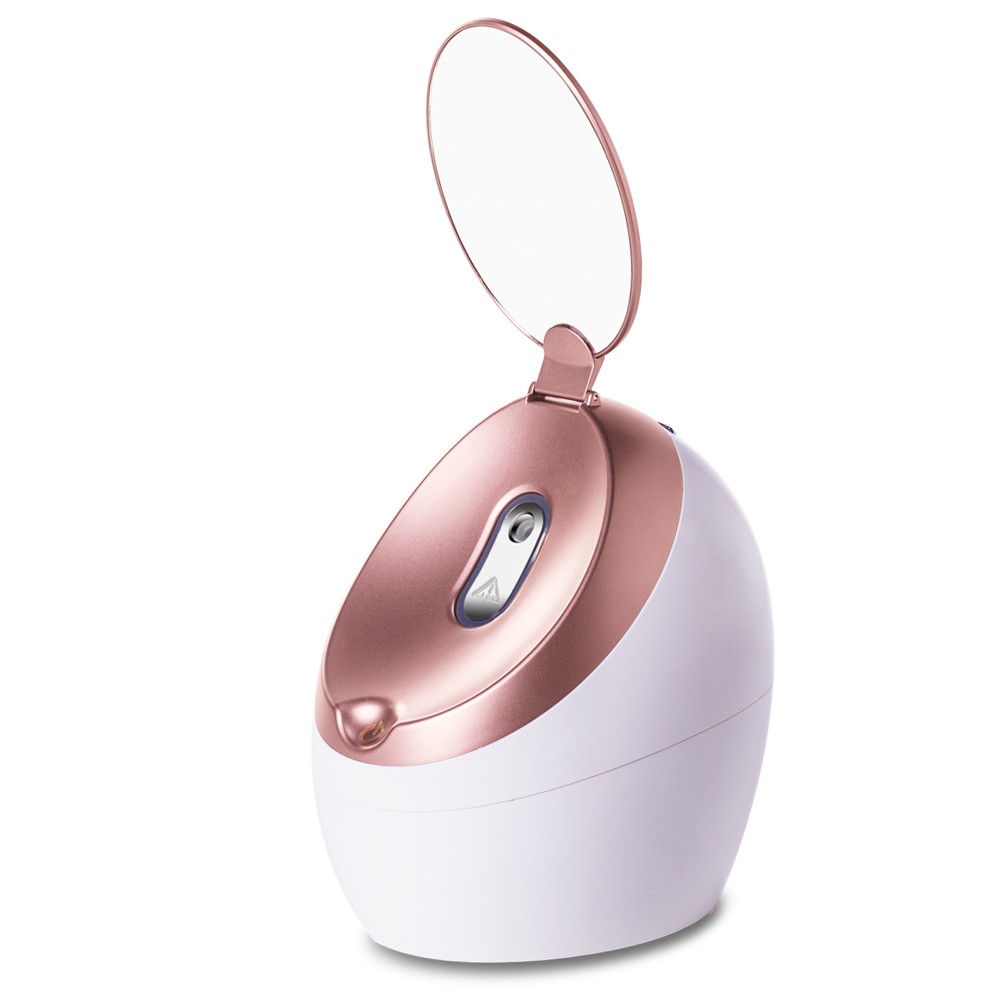 Beauty Professional Home Use Private Pabel Electric Face Sauna Warm Mist Steam Ionic Nano Facial Steamer Machine with Mirror