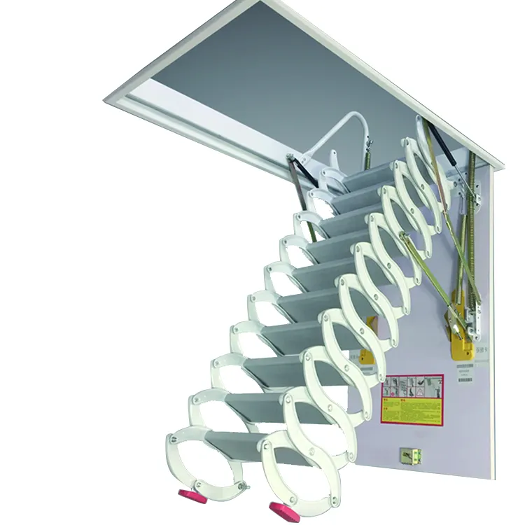 Safety pull down stairs good looking retractable telescopic loft ladder on vertical
