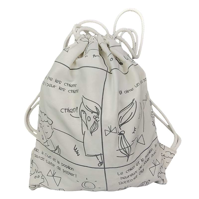 100% Eco-friendly high quality Canvas Cotton Drawstring bag Canvas bag high quality school bag canvas