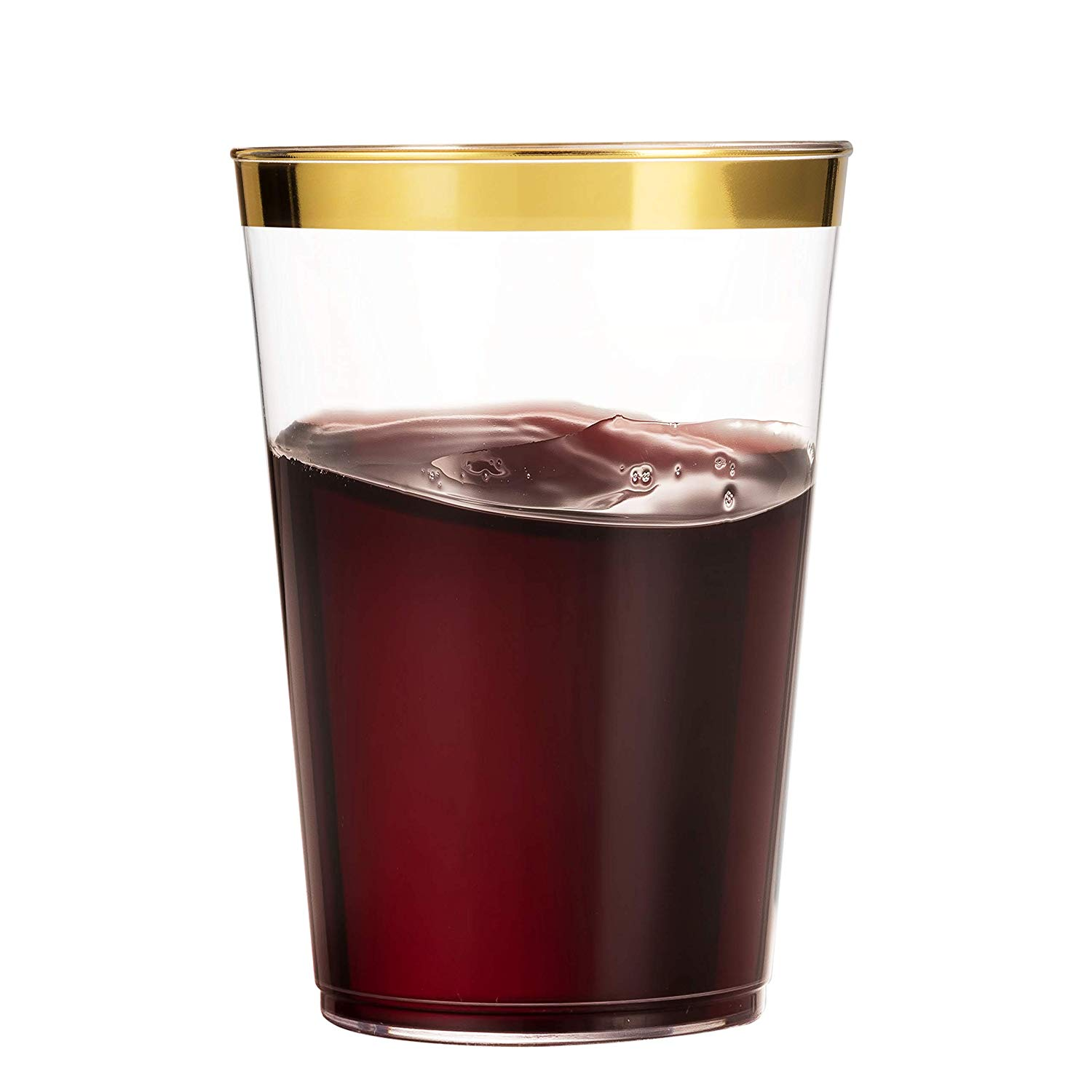 50 шт. в упаковке 12 Oz золотистого цвета, с ободком, жесткие пластиковые стаканы чашки Необычные одноразовые чашки свадьбы элегантное праздничное чашки коктейльных вечеринок