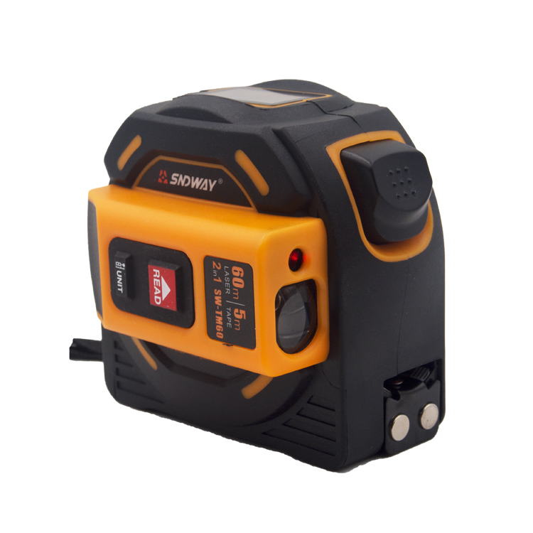 Цифровой дальномер SNDWAY SW-TM60, 60 м, 197 футов, лазерная измерительная лента