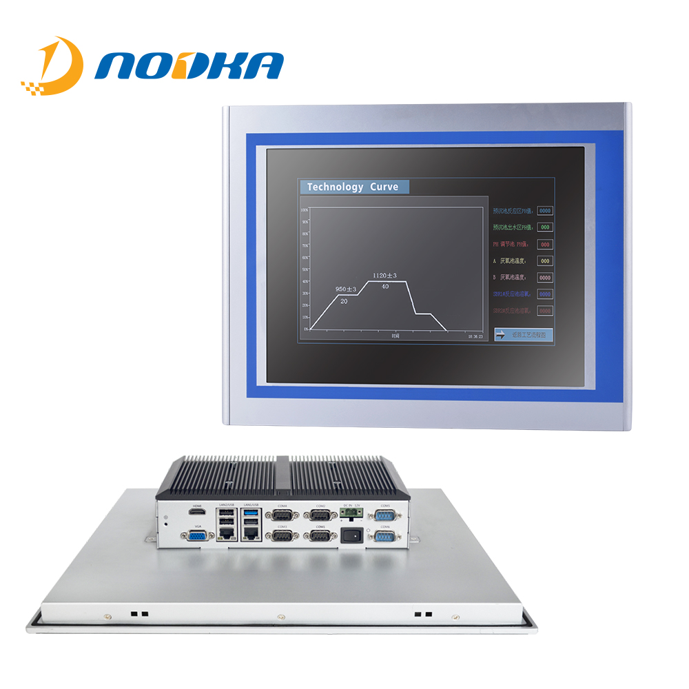 19 дюймовый IP65 Алюминиевый 2 порта ethernet промышленная сенсорная панель ПК встроенное настольное настенное крепление