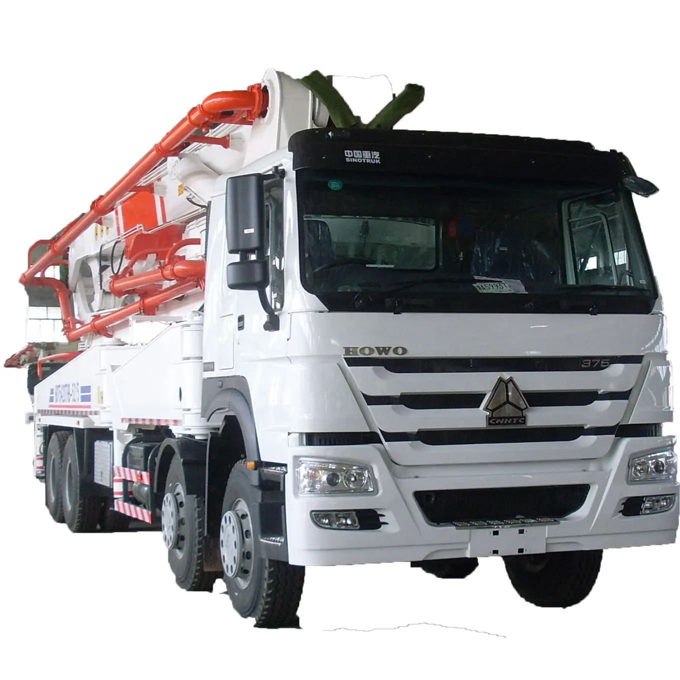 Good quality and price heavy duty HOWO chassis 52m 8x4 cement concrete Boom pump truck for sale