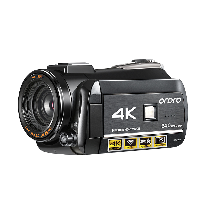 ORDRO Новая цифровая видеокамера 4K wifi видеокамера ночного видения видеокамера с поддержкой горячего башмака микрофон инфракрасная камера