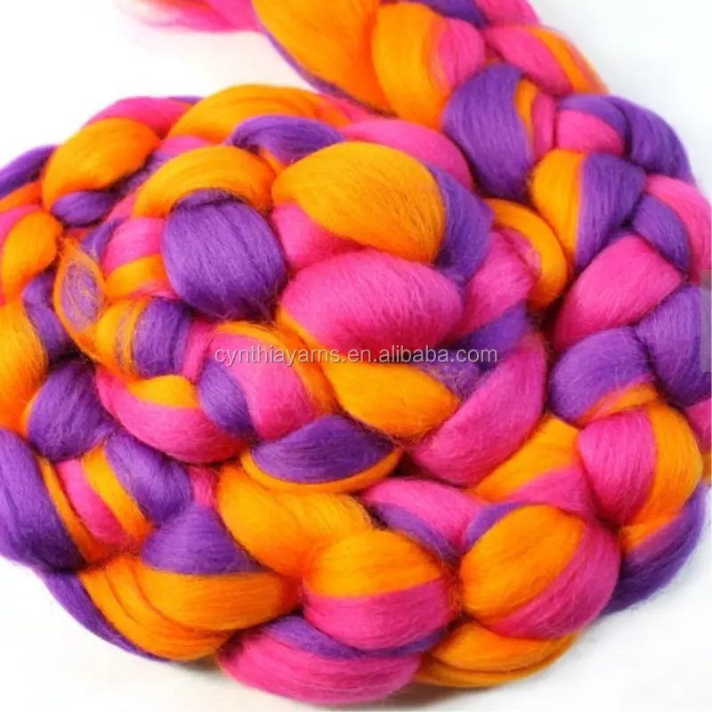 2019 Mix Color Australia Merino 66s 70s 80s 100% Roving Arm Knitting Yarn Merino Wool Yarn