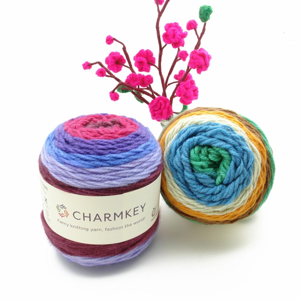 Charmkey оптовая продажа пастельных удивительные волосы шерстяная акриловая нить торт детских красивых блеск шерстяная пряжа для вязания, материалы и аксессуары для вязания