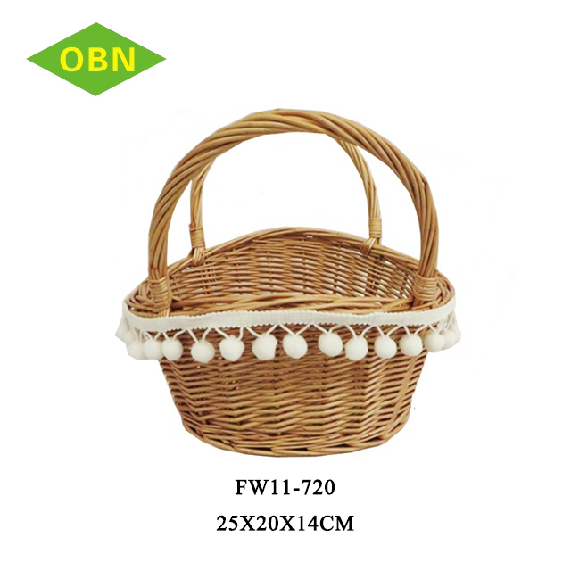 Wholesale natural deco gift woven mini wicker basket bag