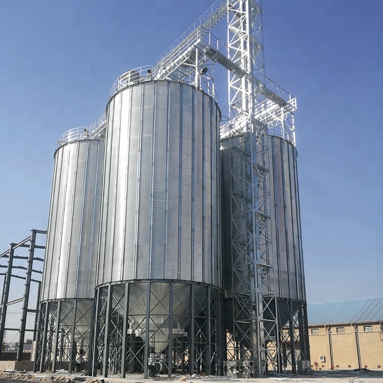 Горячая продажа 1000ton бункер нижняя сталь зерно силос для хранения рисовой кукурузы силос