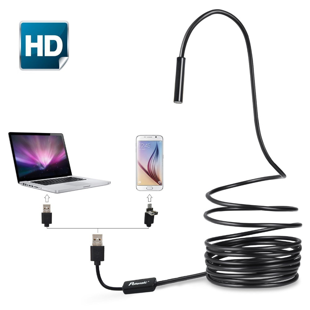 USB гибкий эндоскоп Водонепроницаемый Бороскоп Инспекции Камеры Змея камеры