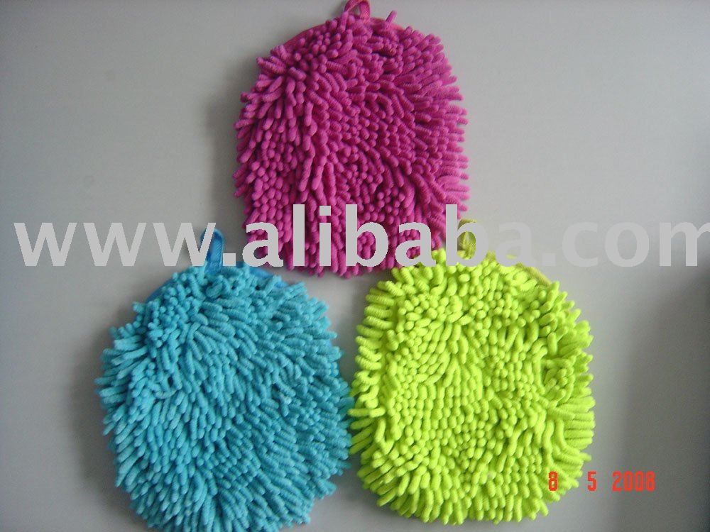 Microfibre chenille mitt