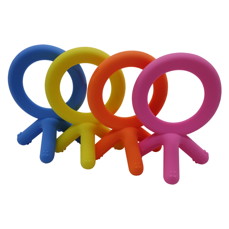 Custom Ring Shape BPA free Food Grade Teether Toys Silicone Soft Baby Infant Teething Training Kid Toy Silicone Teether