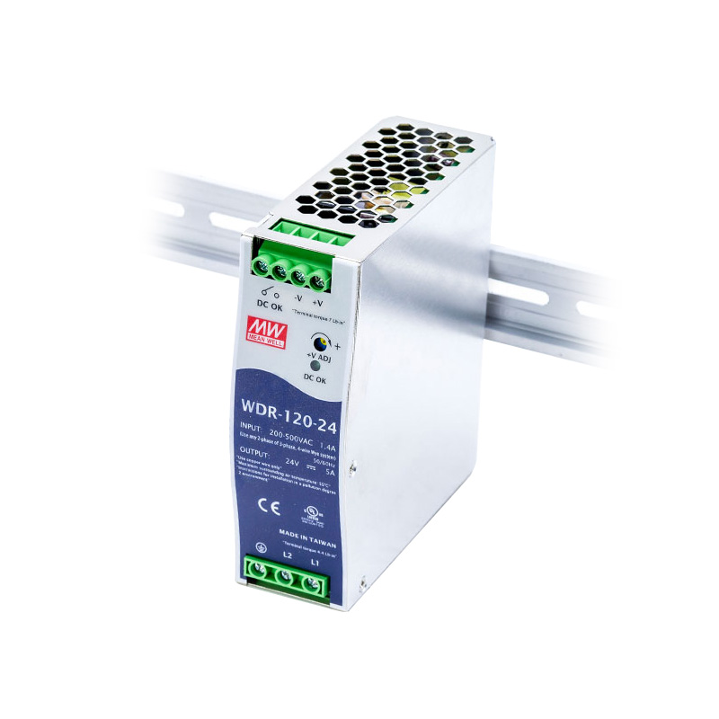 Mean well WDR-120-24 120W 24V din блок питания Широкий диапазон входного питания