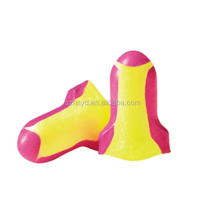 Soft Ergonomic Bright color T-Shaped disposable ear plugs with nylon earplug cord