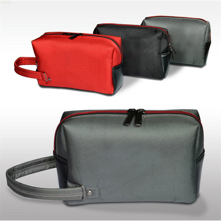 Golf hand bag strong Nylon golf ball pouch bag red black grey custom golf pouch bag