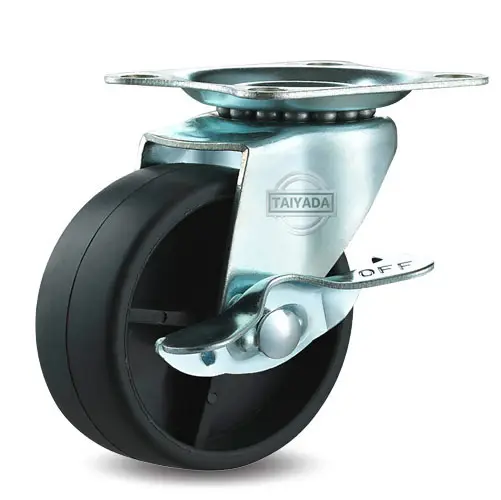 Light Duty Black PP Swivel Caster Wheel with brake for furniture