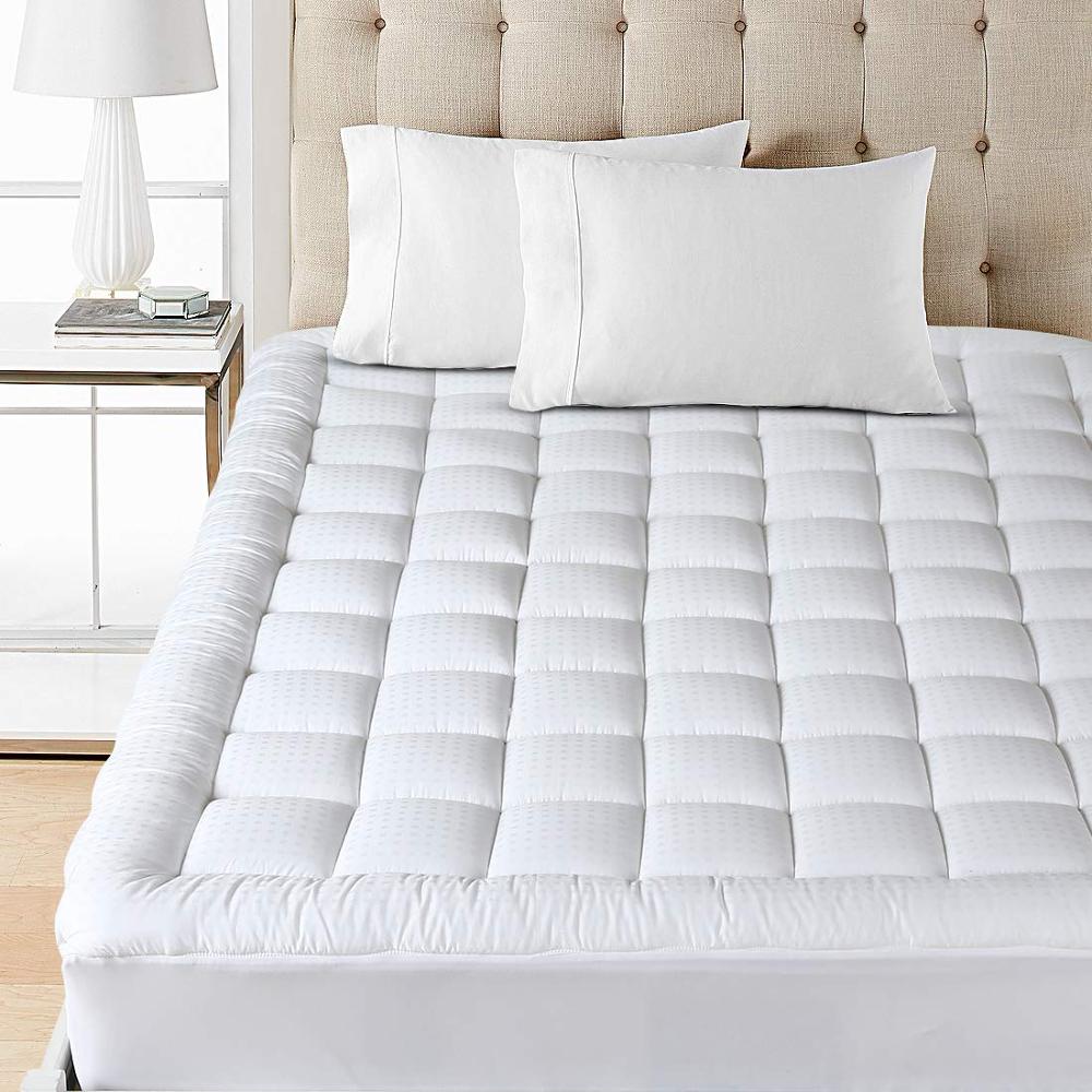Mattress Pad Cover Queen Size Pillowtop 300TC Down Alternative Mattress Topper with 8-21-Inch Deep Pocket