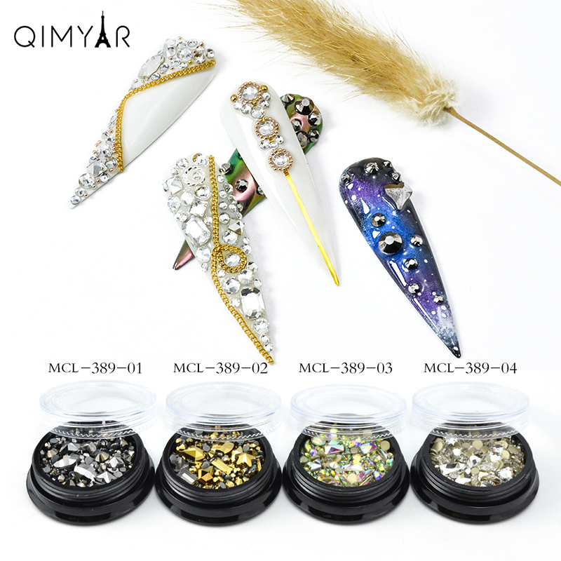 2019 Лидер продаж смешанный стиль K9 кристалл и смешанные размеры Стразы DIY Nail Art Украшение