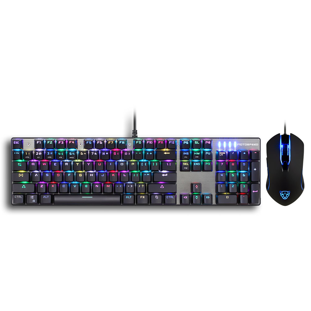 Motospeed CK888 игровая клавиатура USB Проводная RGB подсветка механическая клавиатура мышь комбо для компьютера ноутбука игры геймера