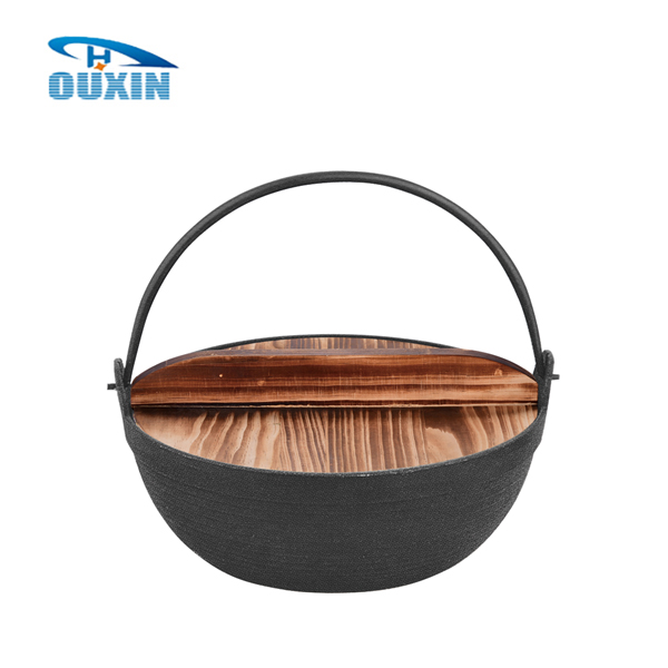 20 cm Black Cast Iron Kitchen Noodle Cooking Pot
