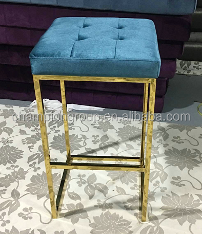 Polish gold stainless steel bar chair  gold counter stool factory
