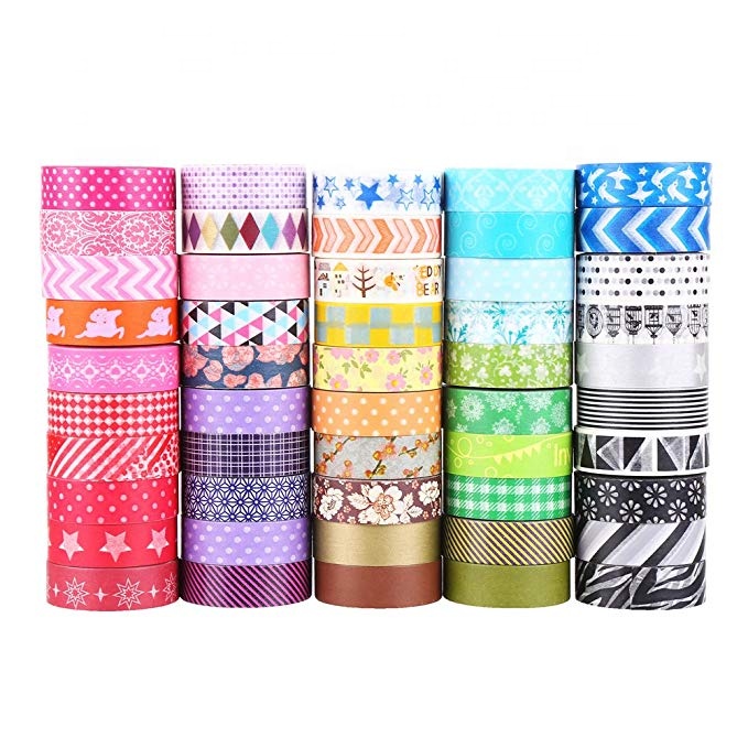 Декоративная красочная самоклеящаяся лента Washi с индивидуальным принтом