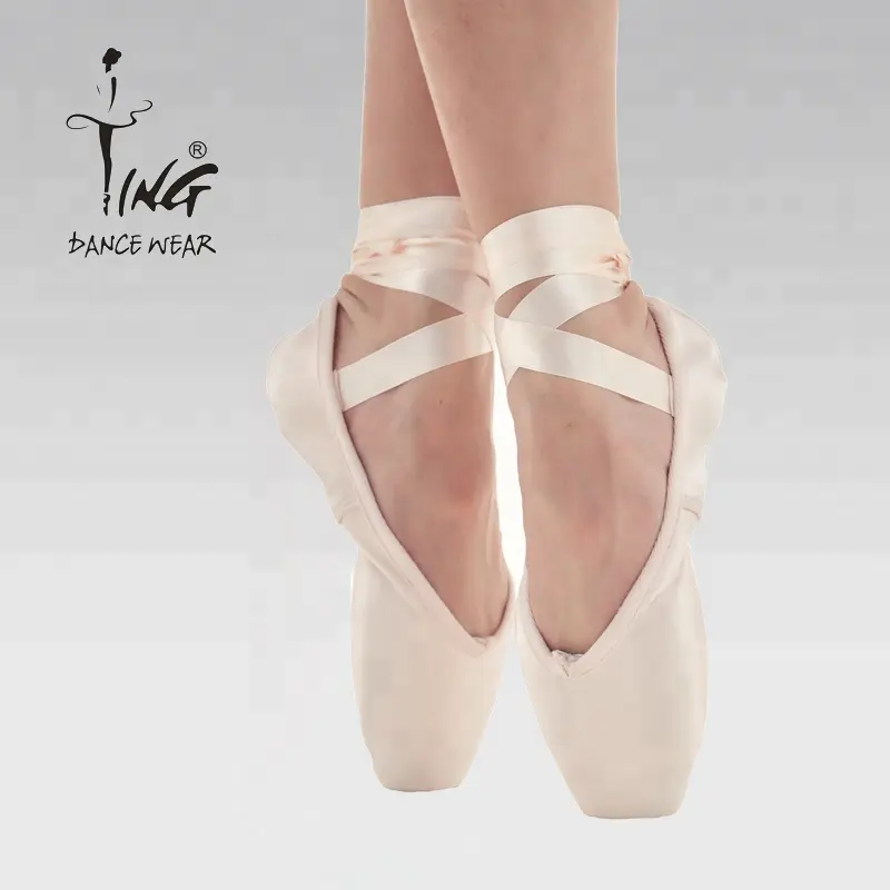 TING ballet pointe shoes  satin lace-up hard-soled pointe training shoes  adult women