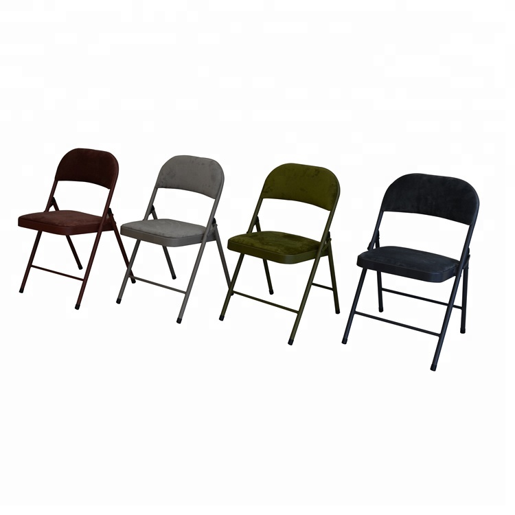 Hot sell velvet folding chairs with cushion