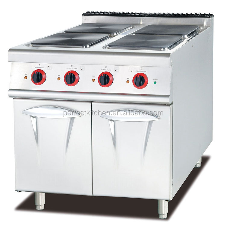 Stainless Steel Electric cooking Range 4 hot plates With Cabinet