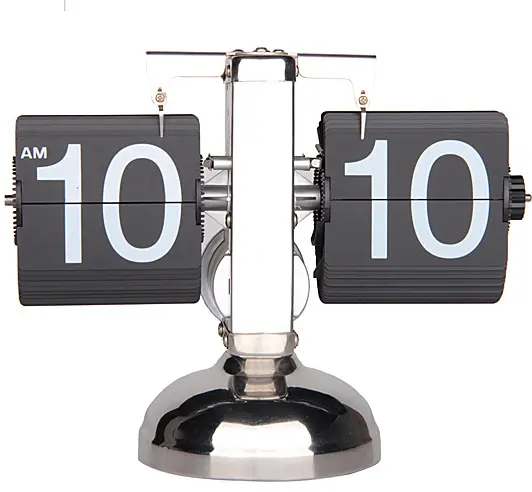 UCHOME Balance Shaped Metal Auto Flip Down Clock Desktop Decorative Clock