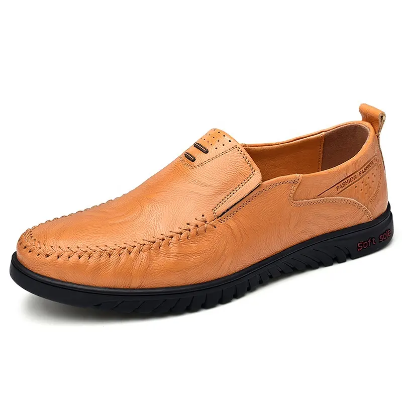 Best selling men's shoes comfortable flat shoes cheap quality good casual leather shoes