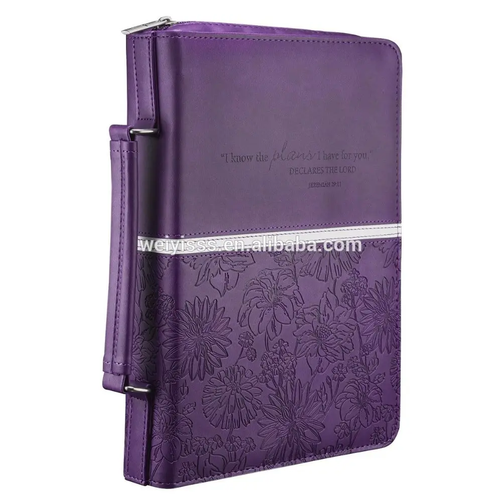 2016 New Promotion Durable Custom Embossed Leather Bible Cover