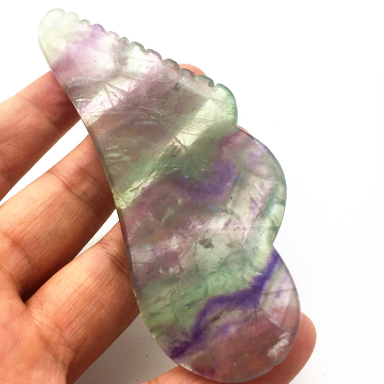 Натуральный красочный нефритовый массажный инструмент Guasha Fluorite Gua Sha
