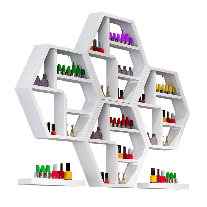 European six layer nail polish shelf display rack, iron art glue display rack hanging