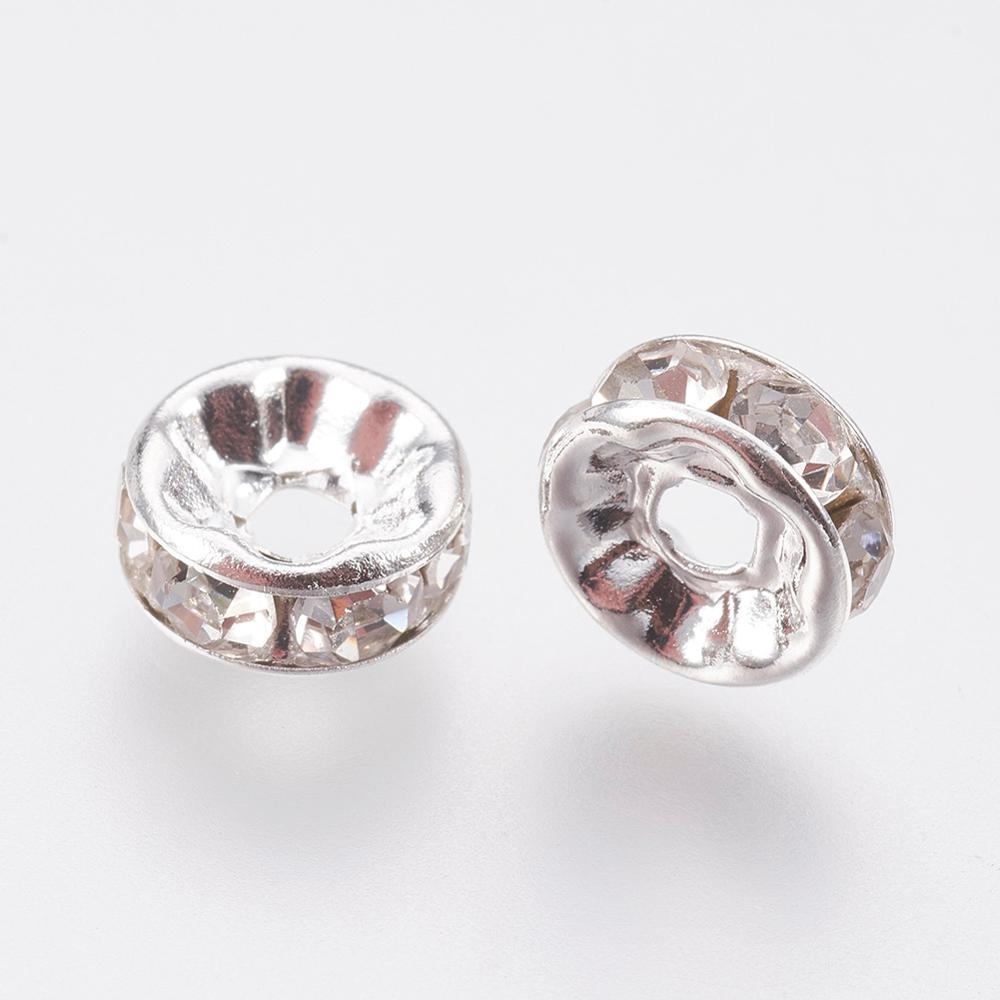 Серебряные промежуточные бусины PandaHall с латунными стразами