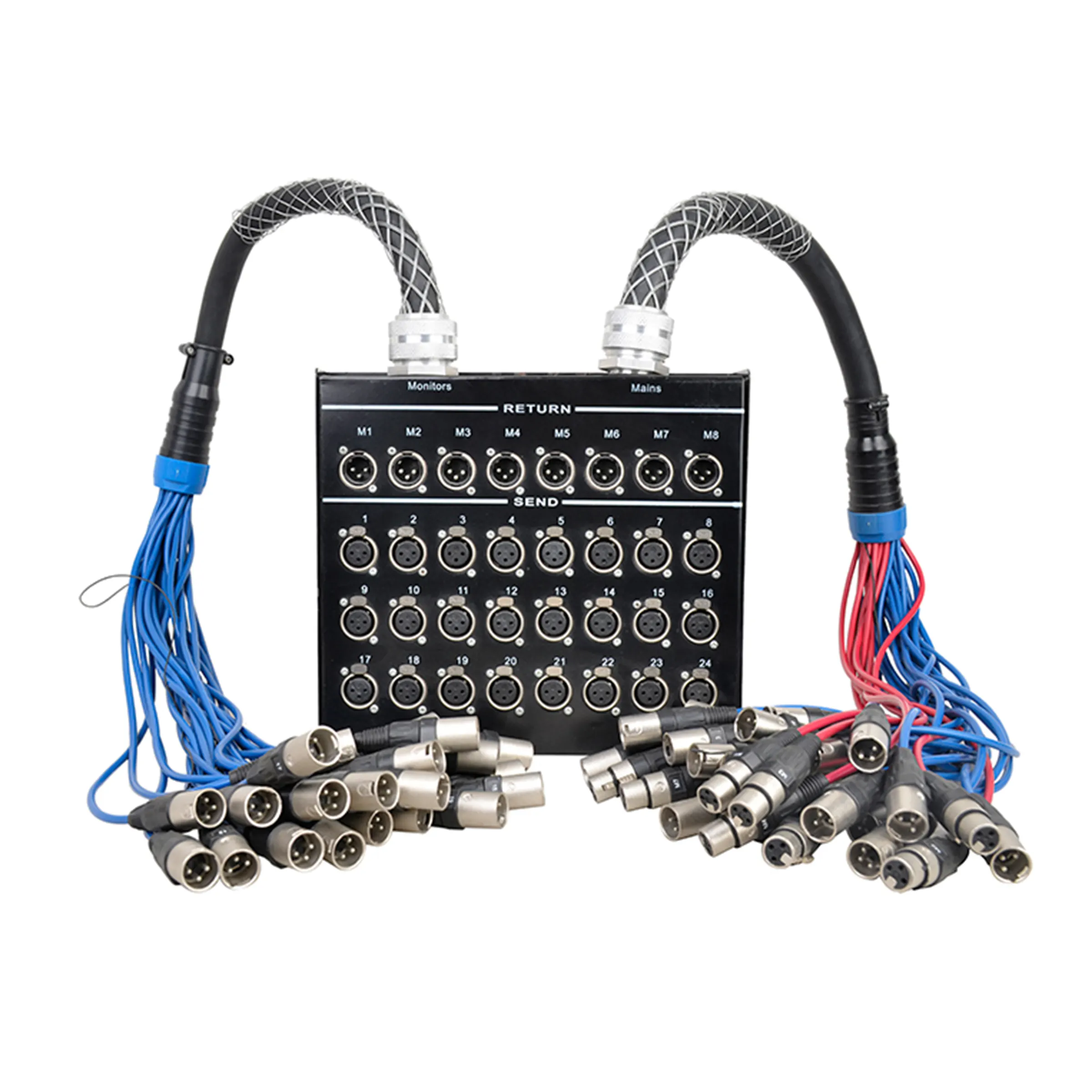 Splitter XLR Stage Box For Stage Monitoring And Recording BSS24X8-30/M24-10