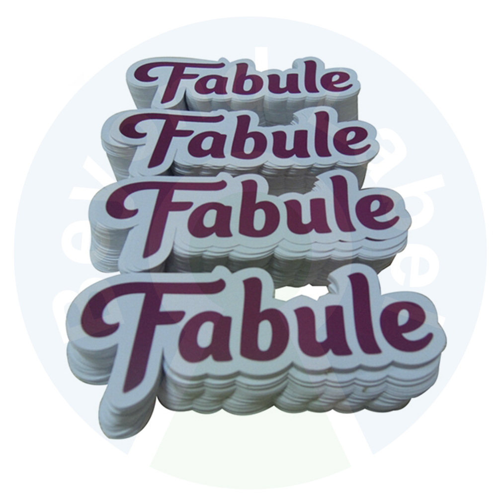 Custom Private Exclusive Logo Simple Irregular Shape Vinyl Adhesive Die Cut Sticker China Print