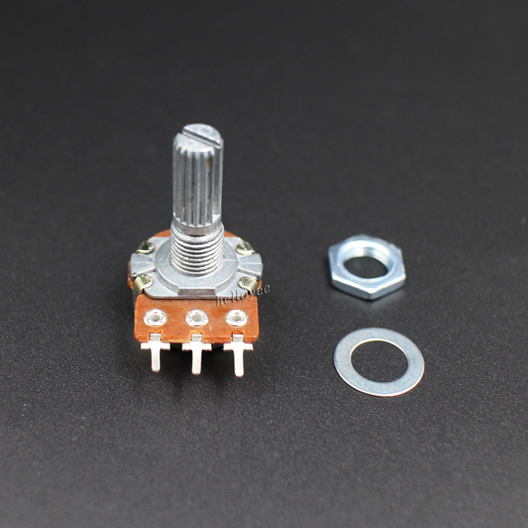 DIP 3Pins WH148 B1K/2K/5K/10K/20K/50K/100K Potentiometer 20mm Shaft With Nuts And Washers