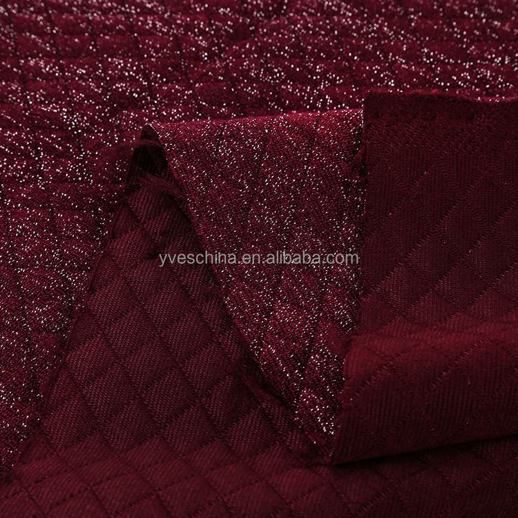 Hot selling Customized glitter polyester metallic spandex jacquard knit fabric for clothes in shaoxing